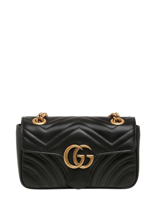 Gucci: GG Marmont 2.0迷你皮革单肩包 - 黑色 - women_0 | Luisa Via Roma