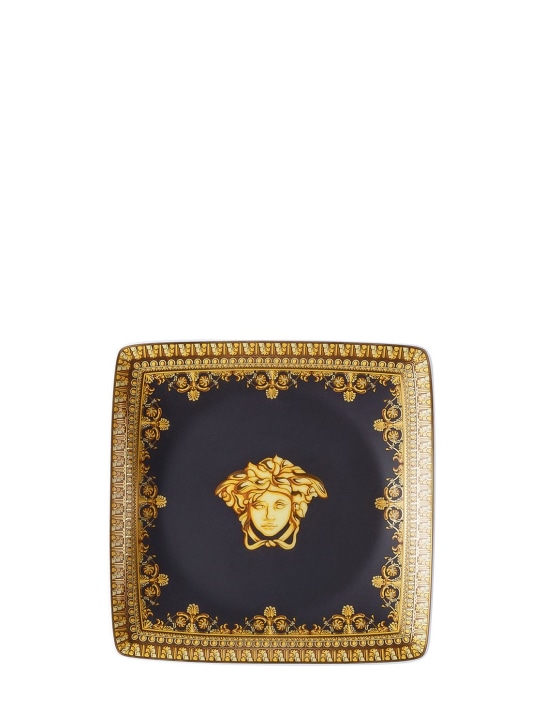 Versace: I Love Baroque square valet tray - Black/Gold - ecraft_0 | Luisa Via Roma