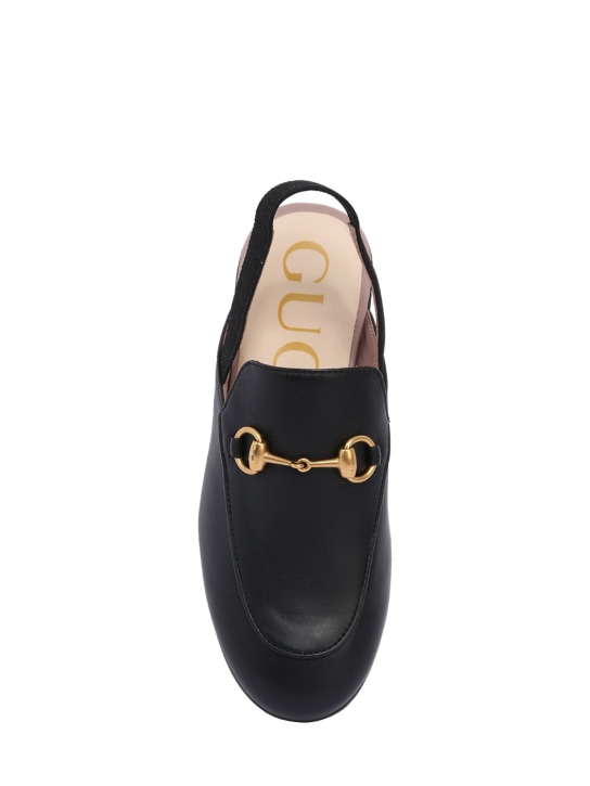 Gucci: Princetown leather slippers - Black - kids-boys_1 | Luisa Via Roma