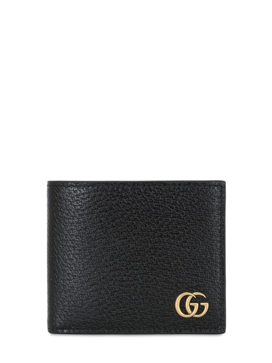 Gucci: Portefeuille classique en cuir GG Marmont - Noir - men_0 | Luisa Via Roma