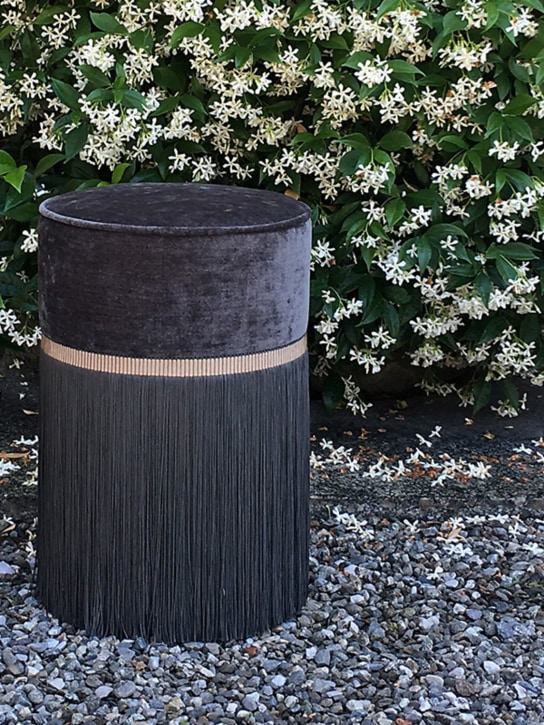 Lorenza Bozzoli: Couture plain pouf - Black - ecraft_2 | Luisa Via Roma