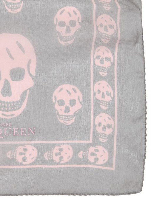Alexander McQueen: Classic skull printed silk chiffon scarf - women_1 | Luisa Via Roma