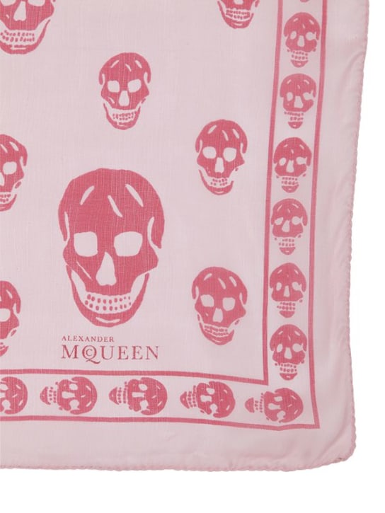 Alexander McQueen: Classic skull printed silk chiffon scarf - women_1 | Luisa Via Roma