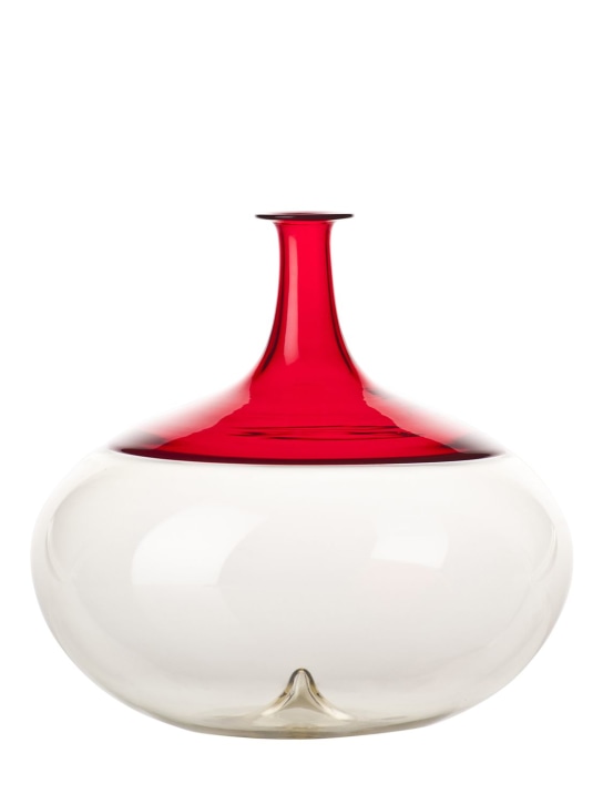 Venini: Bolle Incalmo round two tone vase - Red - ecraft_0 | Luisa Via Roma