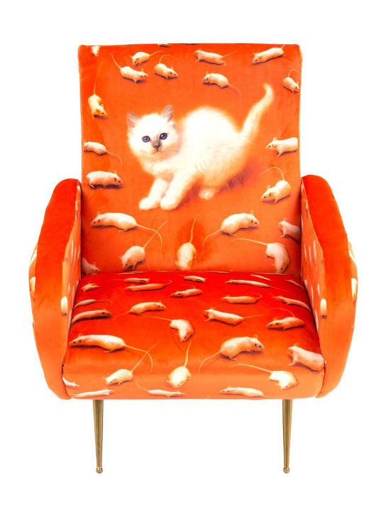 Seletti: Kitten printed armchair - Multicolor - ecraft_1 | Luisa Via Roma