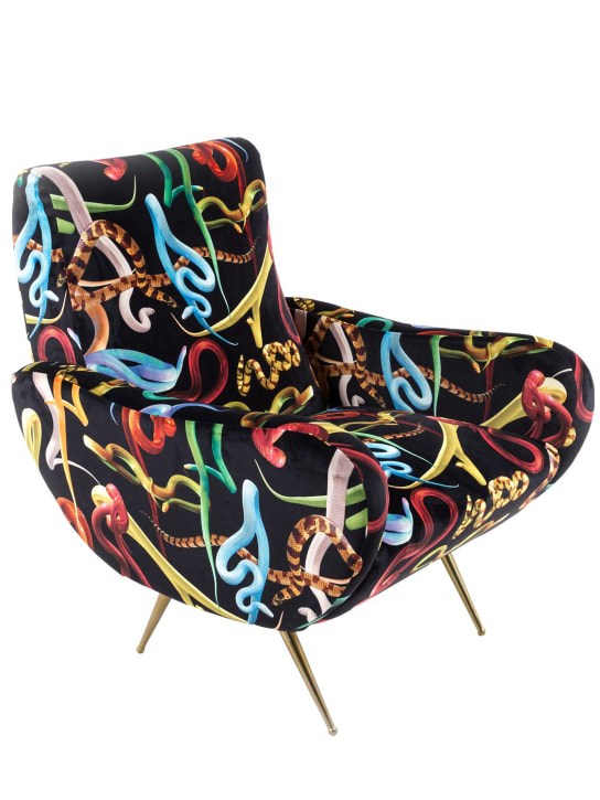 Seletti: Snake printed armchair - Multicolor - ecraft_0 | Luisa Via Roma