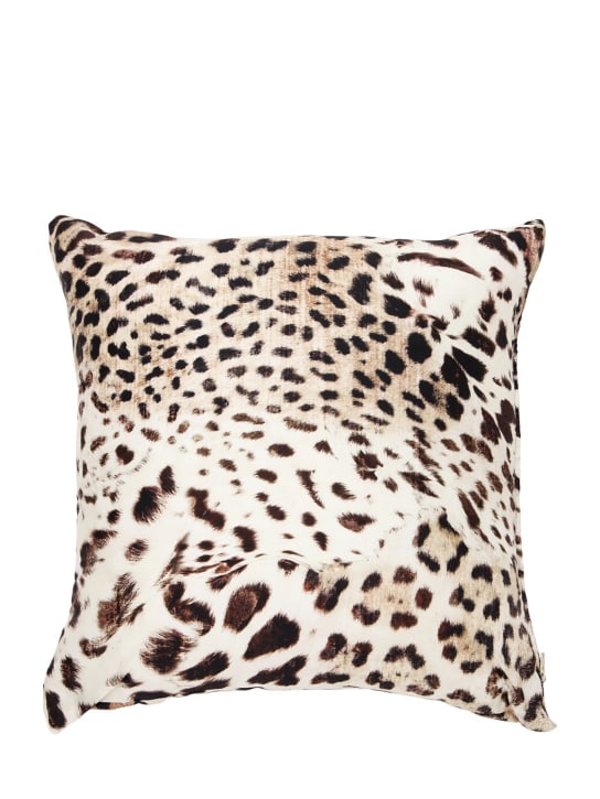 Roberto Cavalli: Coussin décoratif en coton imprimé Bravo - Marron - ecraft_0 | Luisa Via Roma