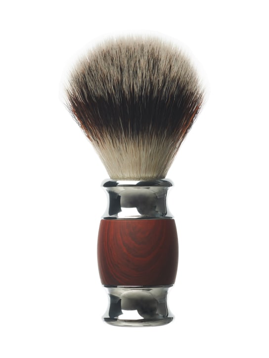 Depot: Pennello da barba in legno e acciaio - Marrone - beauty-men_0 | Luisa Via Roma