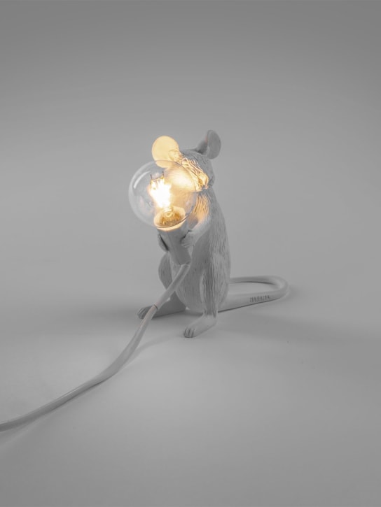 Seletti: Lámpara Sitting Mouse - Blanco - ecraft_1 | Luisa Via Roma