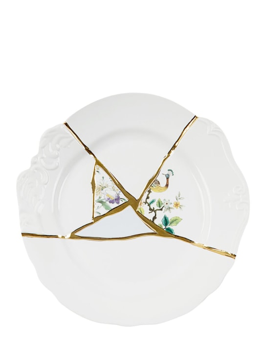 Seletti: Kintsugi porcelain dinner plate - Multicolor - ecraft_0 | Luisa Via Roma