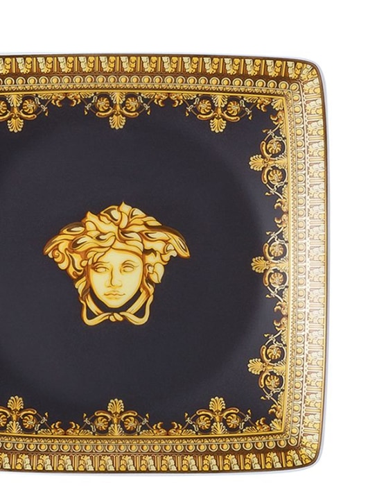 Versace: I Love Baroque square valet tray - Black/Gold - ecraft_1 | Luisa Via Roma