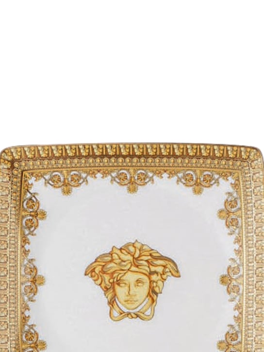 Versace: I Love Baroque square valet tray - White/Gold - ecraft_1 | Luisa Via Roma