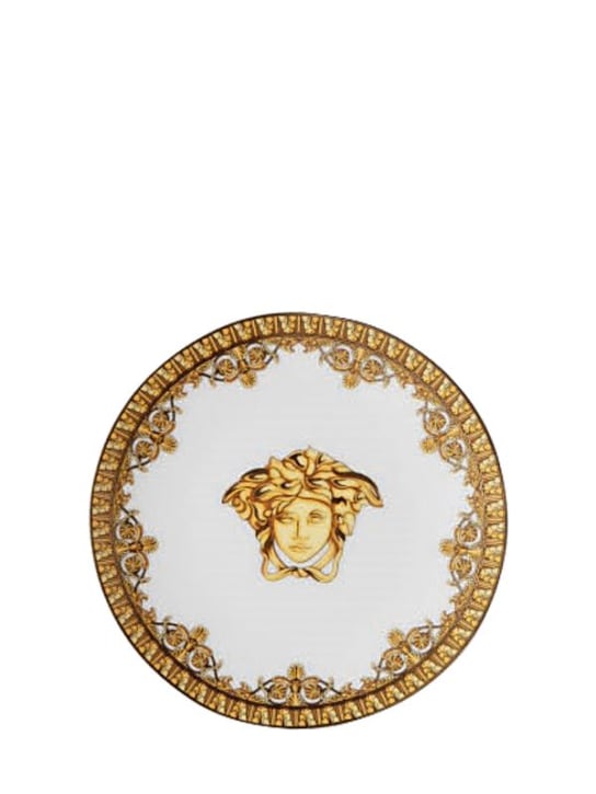 Versace: I Love Baroque porcelain dessert plate - White/Gold - ecraft_0 | Luisa Via Roma