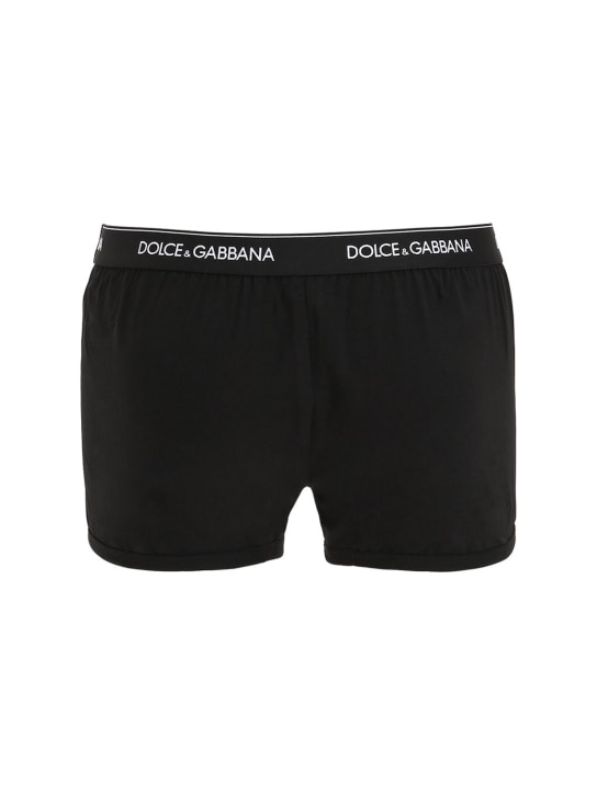 Dolce&Gabbana: Pack of 2 logo cotton boxer briefs - Black - men_5 | Luisa Via Roma
