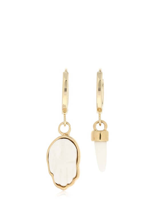 Isabel Marant: New it's all right mismatched earrings - Gold/White - women_0 | Luisa Via Roma