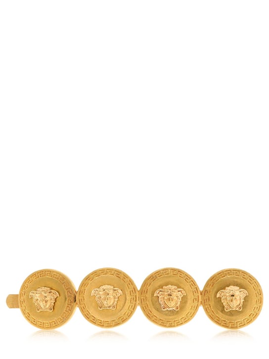 Versace: Medusa coin right side hair clip - Gold - women_0 | Luisa Via Roma