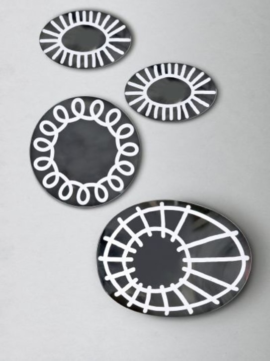 Gervasoni: Brick 96 decorated mirror - Silver - ecraft_5 | Luisa Via Roma
