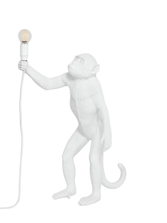 Seletti: Lámpara de mesa "monkey" - Blanco - ecraft_0 | Luisa Via Roma