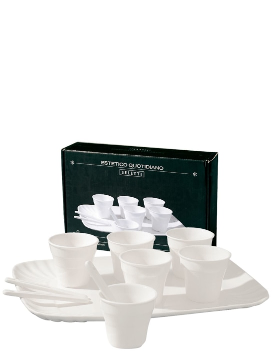 Seletti: Set of 6 Porcelain Espresso cups w/ tray - ecraft_1 | Luisa Via Roma