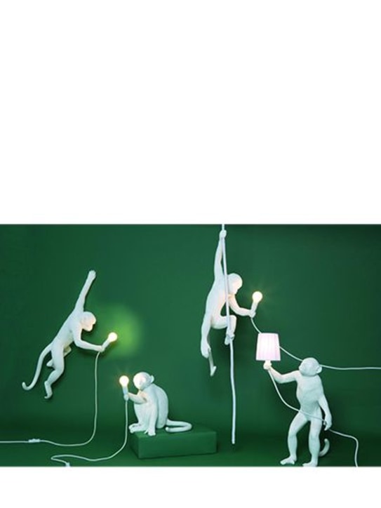 Seletti: Lámpara de pared "monkey hanging" - Blanco - ecraft_1 | Luisa Via Roma