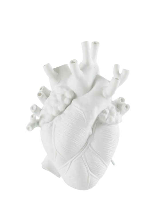 Seletti: Love In Bloom porcelain heart vase - White - ecraft_0 | Luisa Via Roma