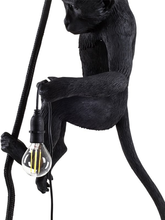 Seletti: Monkey On A Cord pendant lamp - Black - ecraft_7 | Luisa Via Roma
