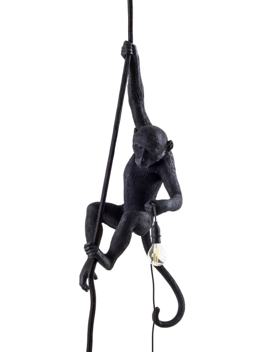 Seletti: Monkey On A Cord pendant lamp - Black - ecraft_3 | Luisa Via Roma
