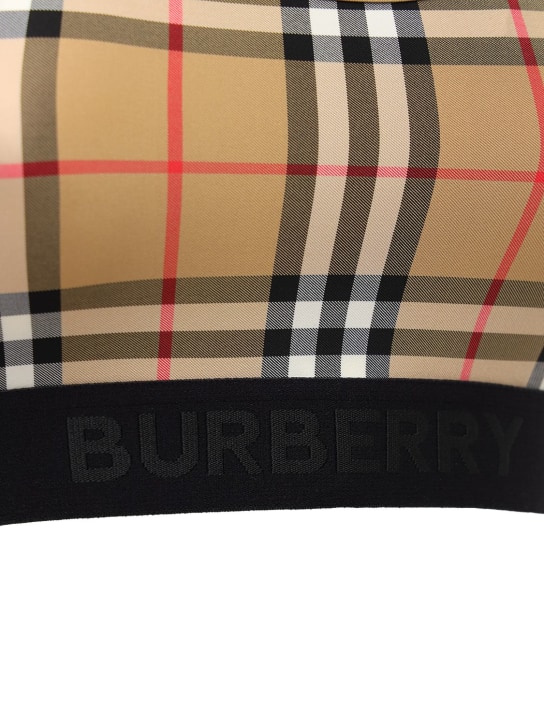 Burberry: Top in techno stampa check - women_1 | Luisa Via Roma