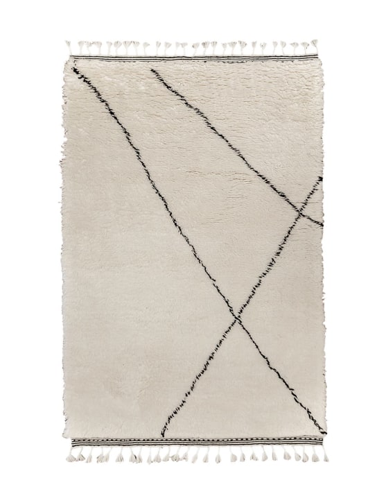 Studio Maleki: Grand tapis berbère en laine fait main - Blanc/Noir - ecraft_0 | Luisa Via Roma