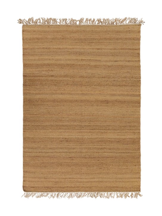 Studio Maleki: Cocco handmade jute rug with fringes - Brown/White - ecraft_0 | Luisa Via Roma