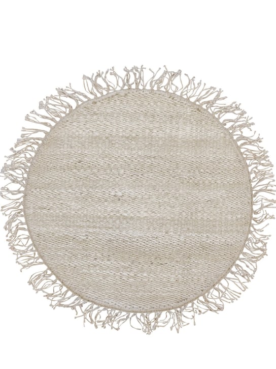 Studio Maleki: Cocco round handmade jute rug w/ fringes - Beige - ecraft_0 | Luisa Via Roma