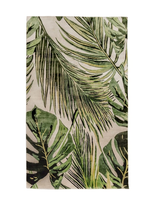 Studio Maleki: Palms handmade silk rug - Beige/Green - ecraft_0 | Luisa Via Roma