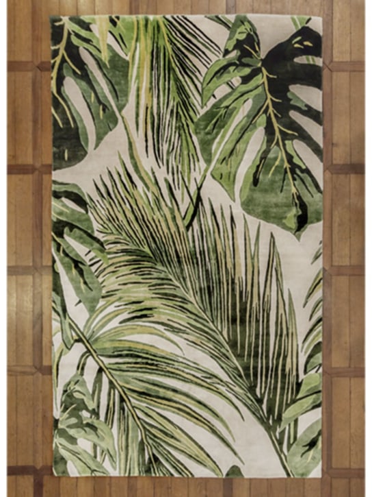 Studio Maleki: Palms手工制作真丝小地毯 - 米黄色/绿色 - ecraft_1 | Luisa Via Roma