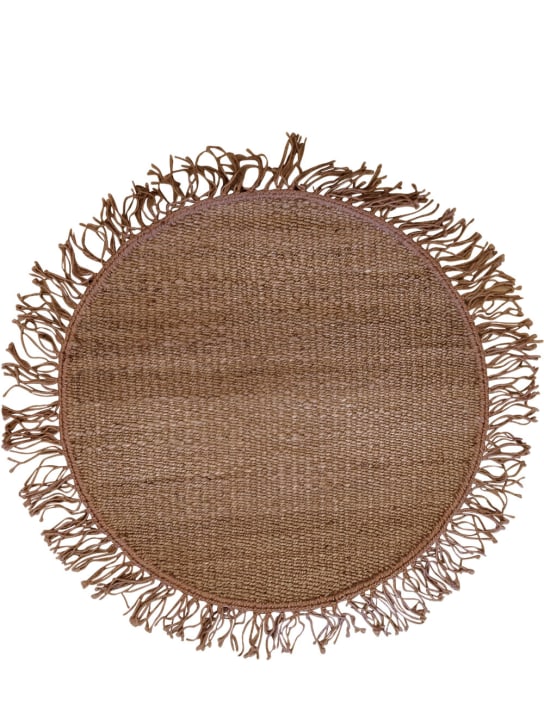 Studio Maleki: Cocco round handmade jute rug w/ fringes - Kahverengi - ecraft_0 | Luisa Via Roma