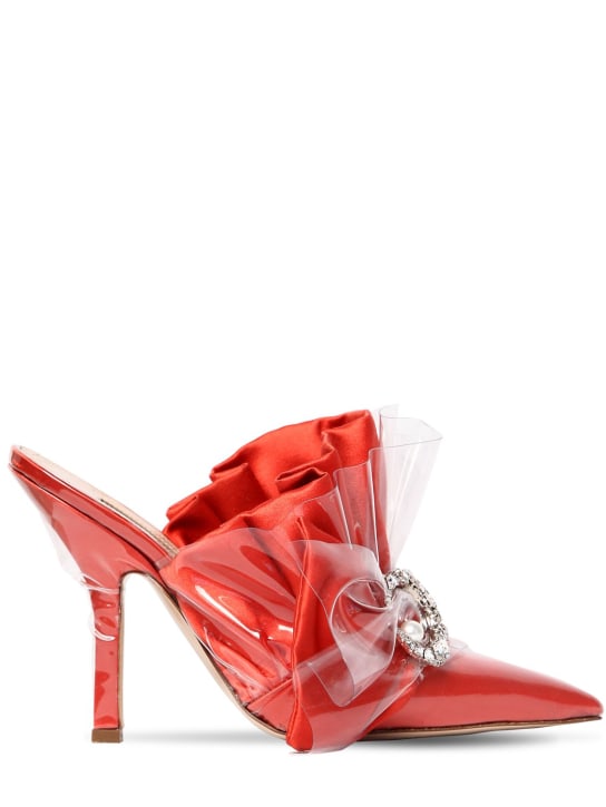 105MM EMBELLISHED PLEXI & SATIN MULES - Thumbnail 1