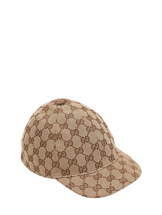 Gucci: GG Supreme cotton canvas trucker hat - Beige - kids-boys_1 | Luisa Via Roma