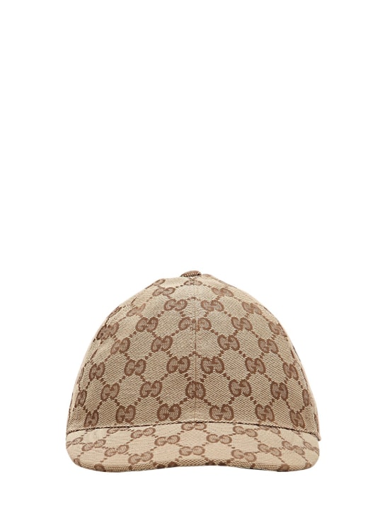 Gucci: GG Supreme cotton canvas trucker hat - Beige - kids-girls_0 | Luisa Via Roma