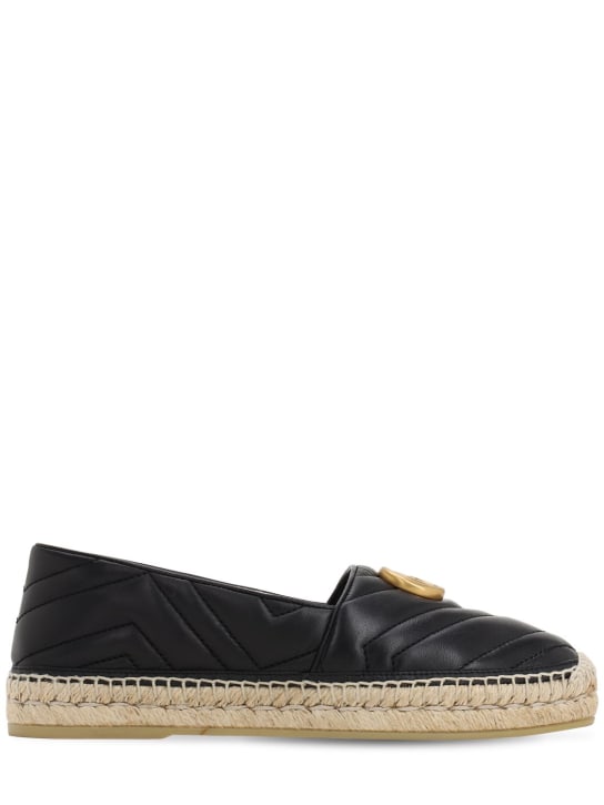 Gucci: 20mm Quilted leather espadrilles - Black - women_0 | Luisa Via Roma