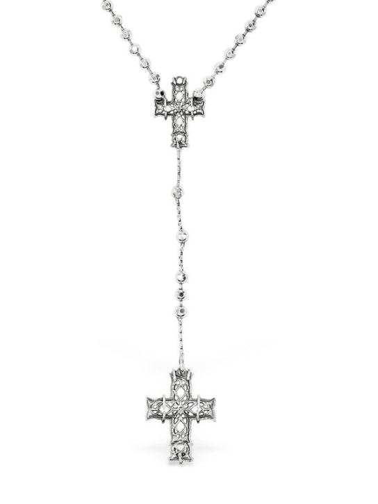 Emanuele Bicocchi: Rosary long necklace - Silver - men_0 | Luisa Via Roma