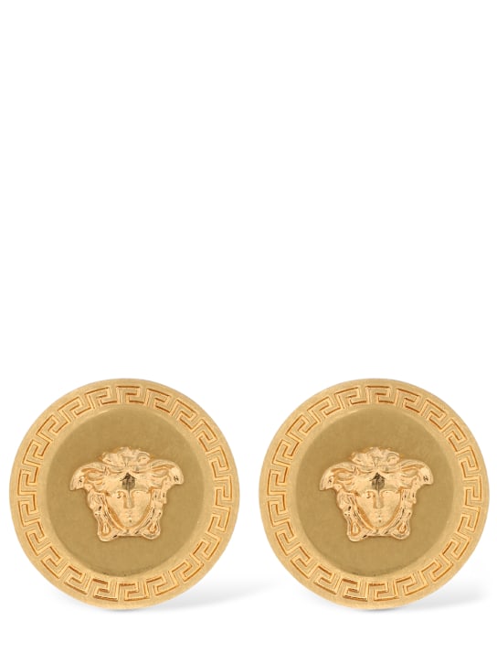 Versace: Medusa big stud earrings - Gold - women_0 | Luisa Via Roma