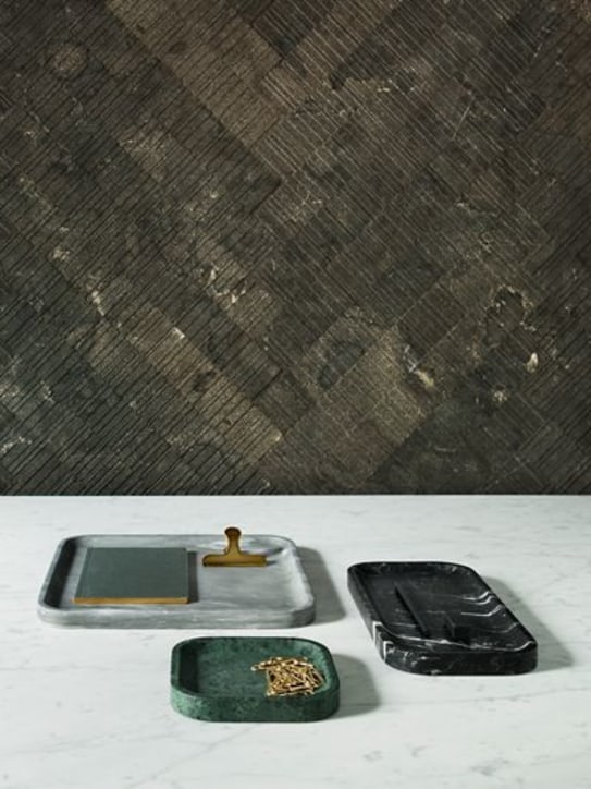 Salvatori: Set of 2 Pietra L marble trays - Green/Black - ecraft_1 | Luisa Via Roma