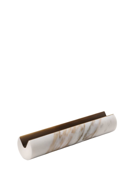 Salvatori: Balancing marble & brass pen holder - White/Gold - ecraft_0 | Luisa Via Roma