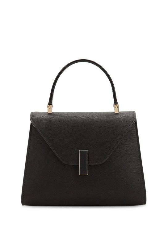 Valextra: Mini Iside grained leather bag - Black - women_0 | Luisa Via Roma