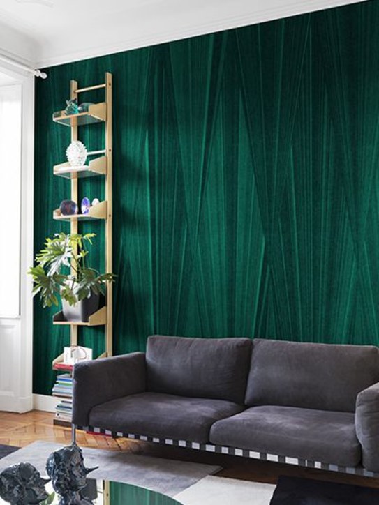 Londonart: Assemblage Green vinyl wallpaper - Green - ecraft_1 | Luisa Via Roma