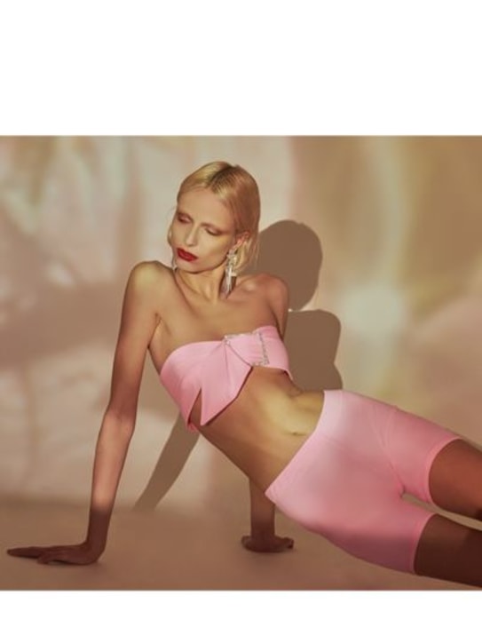 Aya Muse: SHORT CYCLISTE EN NYLON "LVR EXCLUSIVE" - Rose - women_1 | Luisa Via Roma