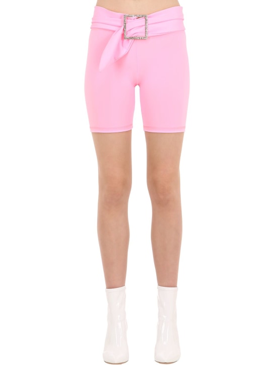 Aya Muse: SHORT CYCLISTE EN NYLON "LVR EXCLUSIVE" - Rose - women_0 | Luisa Via Roma