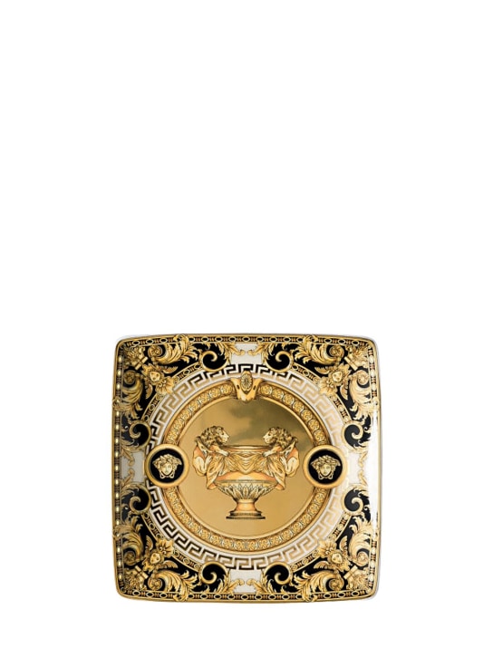 Versace: Prestige Gala porcelain valet tray - Gold/Black - ecraft_0 | Luisa Via Roma