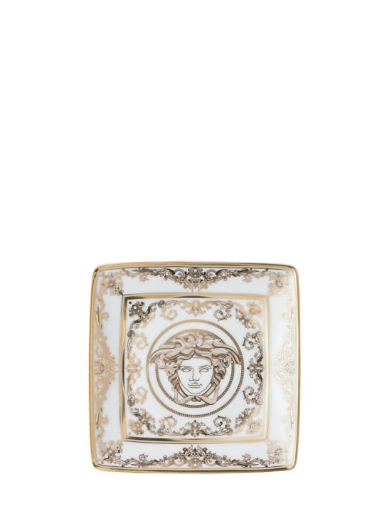 Versace: Medusa Gala porcelain valet tray - White/Gold - ecraft_0 | Luisa Via Roma