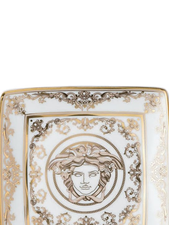 Versace: Medusa Gala porcelain valet tray - White/Gold - ecraft_1 | Luisa Via Roma