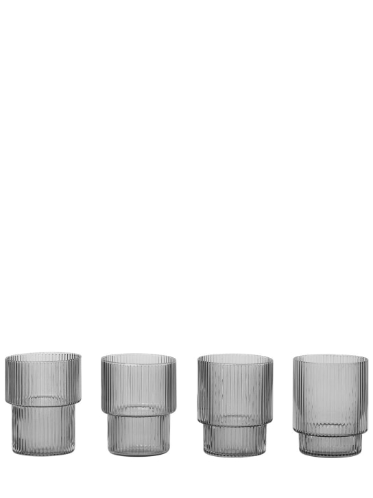 Ferm Living: Set de 4 vasos Ripple - Gris - ecraft_0 | Luisa Via Roma